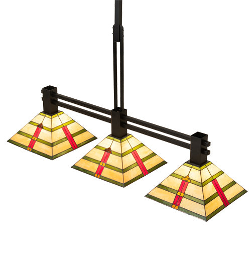 Meyda Tiffany 233797 Three Light Pendant, Black Metal