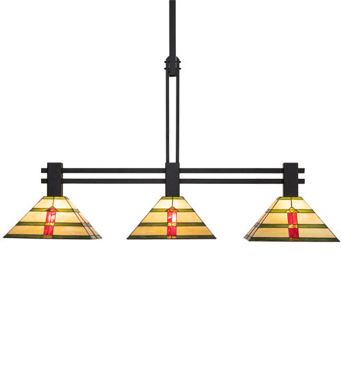 Meyda Tiffany 233797 Three Light Pendant, Black Metal