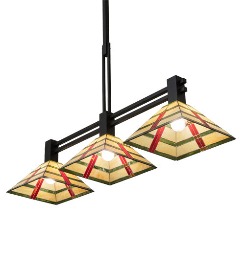 Meyda Tiffany 233797 Three Light Pendant, Black Metal