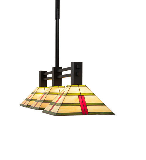Meyda Tiffany 233797 Three Light Pendant, Black Metal