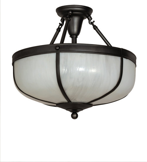 Meyda Tiffany 234504 Three Light Semi-Flushmount, Craftsman Brown