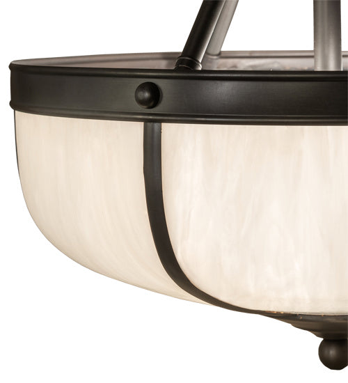 Meyda Tiffany 234504 Three Light Semi-Flushmount, Craftsman Brown