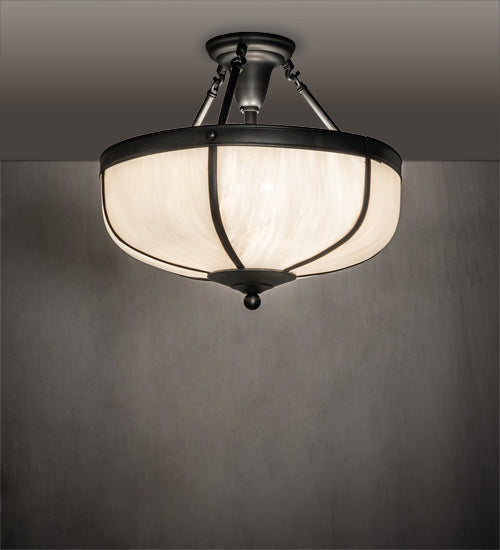 Meyda Tiffany 234504 Three Light Semi-Flushmount, Craftsman Brown