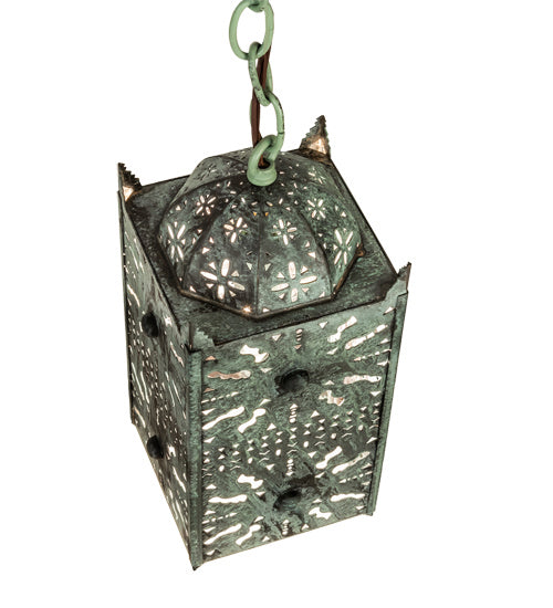 Meyda Tiffany 235838 One Light Pendant, Craftsman Verdi On Brass