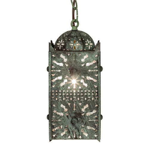 Meyda Tiffany 235838 One Light Pendant, Craftsman Verdi On Brass