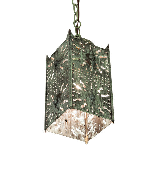 Meyda Tiffany 235838 One Light Pendant, Craftsman Verdi On Brass