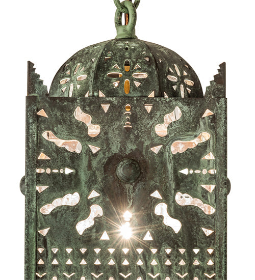Meyda Tiffany 235838 One Light Pendant, Craftsman Verdi On Brass