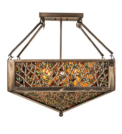 Meyda Tiffany 235973 Four Light Semi-Flushmount, Antique Copper