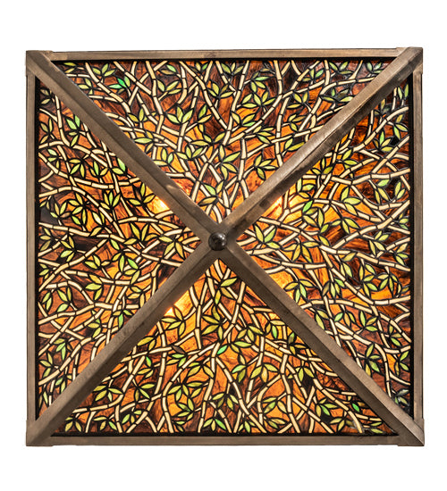 Meyda Tiffany 235973 Four Light Semi-Flushmount, Antique Copper