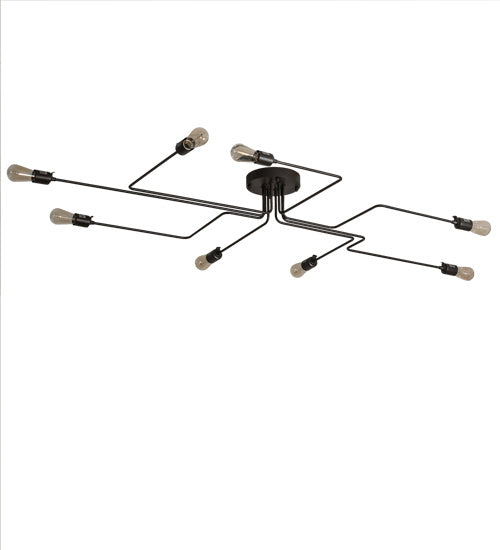 Meyda Tiffany 236581 Eight Light Flushmount, Wrought Iron