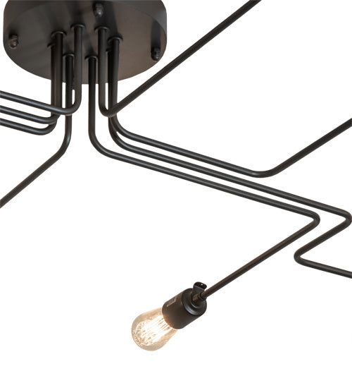 Meyda Tiffany 236581 Eight Light Flushmount, Wrought Iron