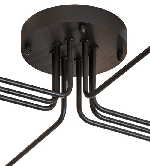 Meyda Tiffany 236581 Eight Light Flushmount, Wrought Iron
