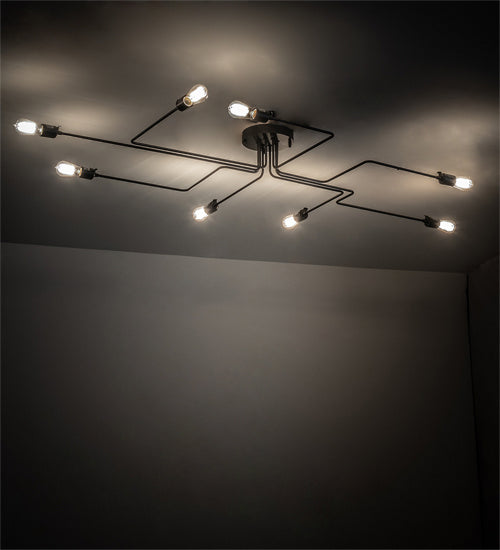 Meyda Tiffany 236581 Eight Light Flushmount, Wrought Iron