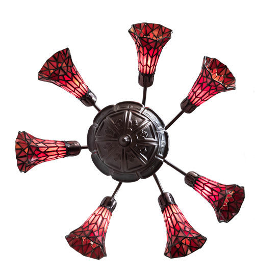 Meyda Tiffany 49252 Seven Light Chandelier, Mahogany Bronze