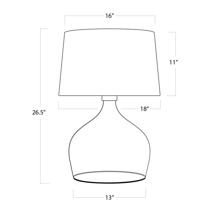 Regina Andrew 13-1478 One Light Table Lamp, Clear