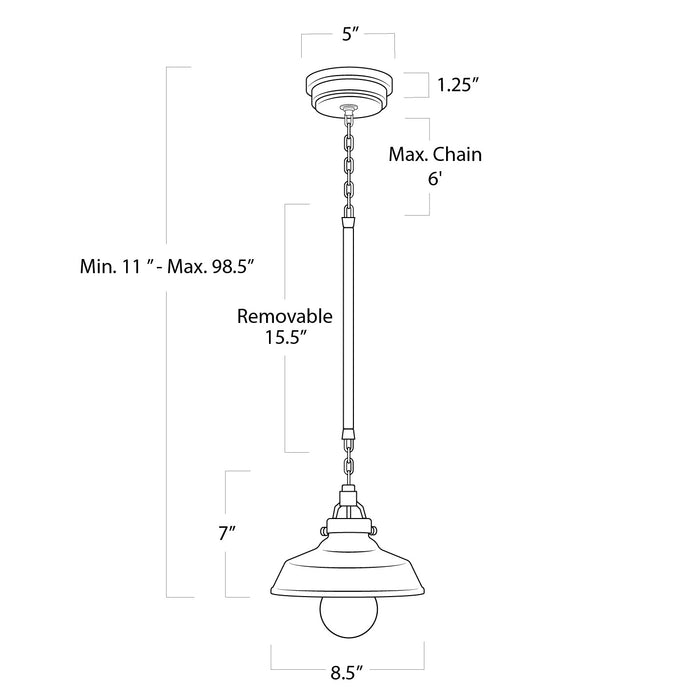 Regina Andrew 16-1302WT One Light Pendant, White