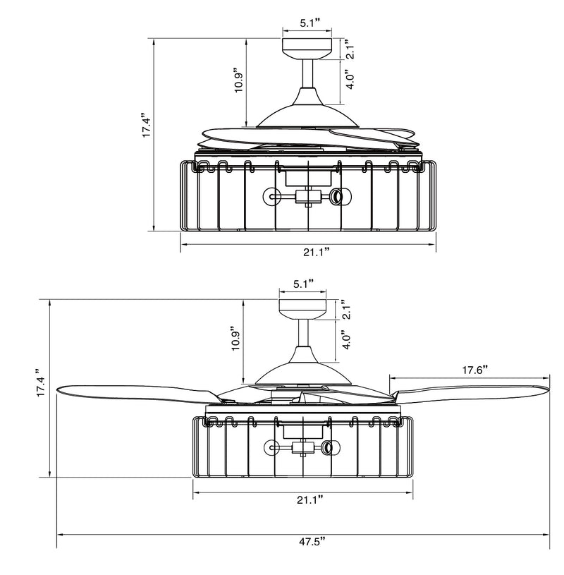 Beacon Lighting 51104101 48``Ceiling Fan, Antique Gold