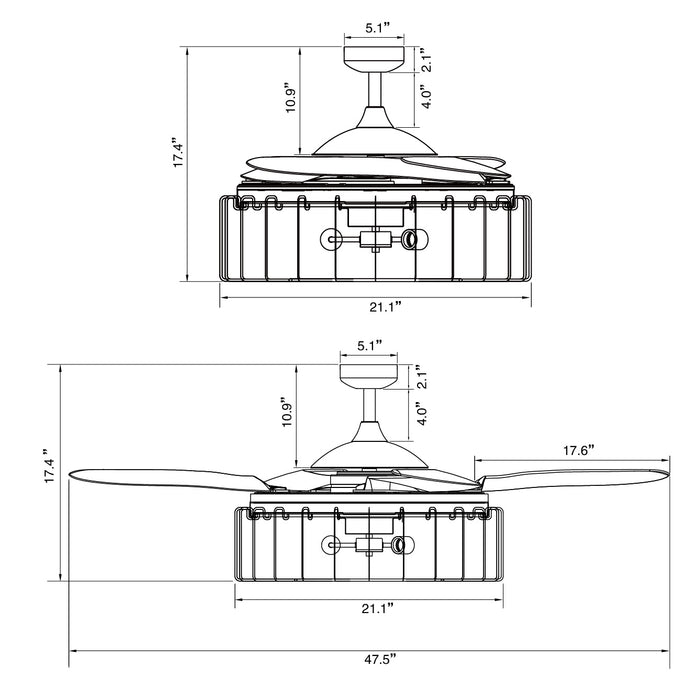Beacon Lighting 51104101 48``Ceiling Fan, Antique Gold