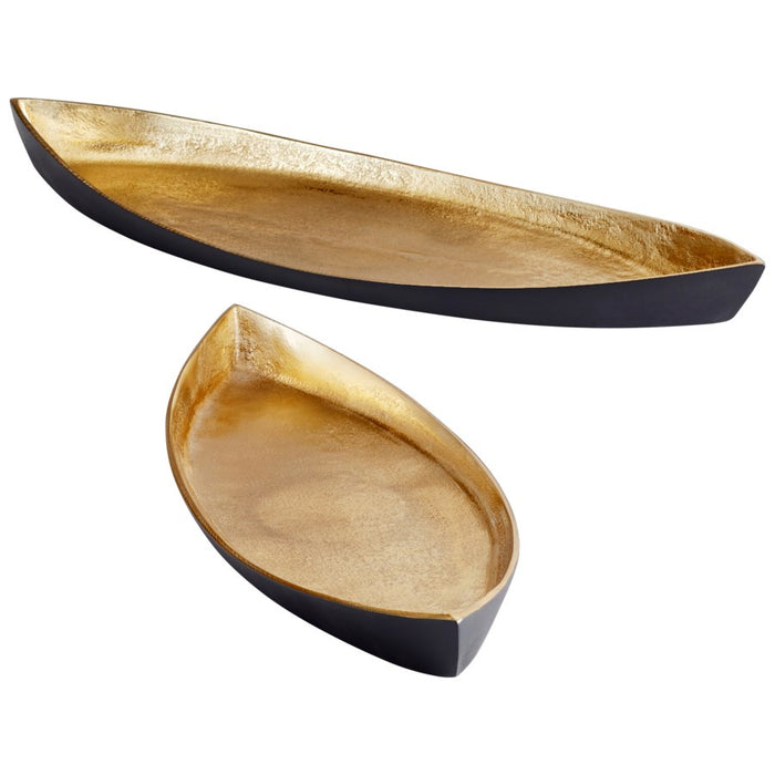 Cyan 10619 Tray, Matt Black And Gold