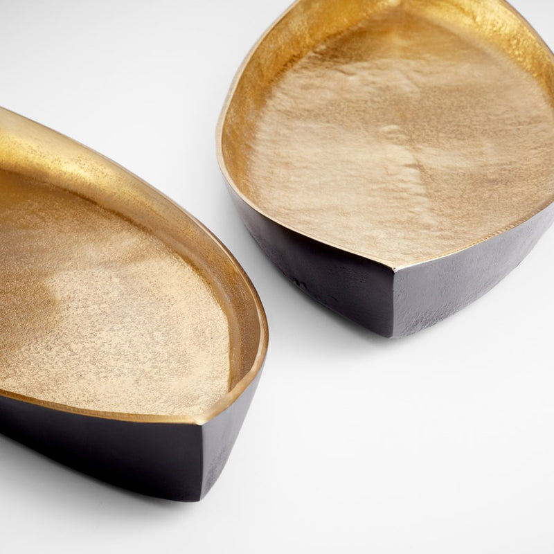 Cyan 10619 Tray, Matt Black And Gold