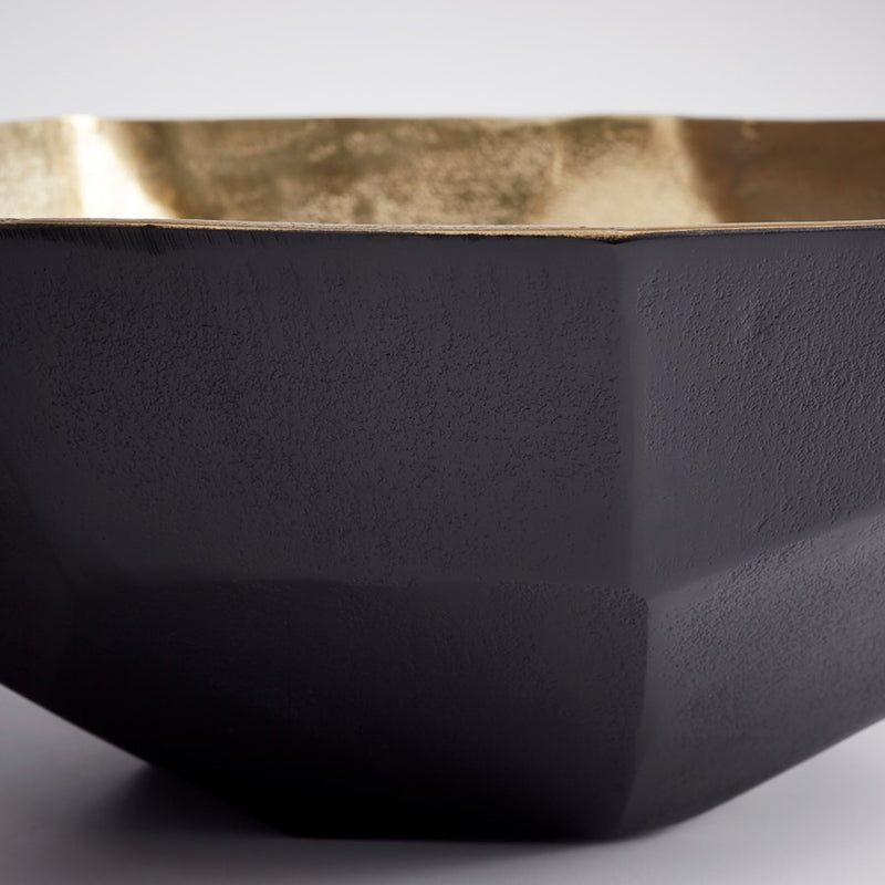 Cyan 10623 Bowl, Matt Black And Gold