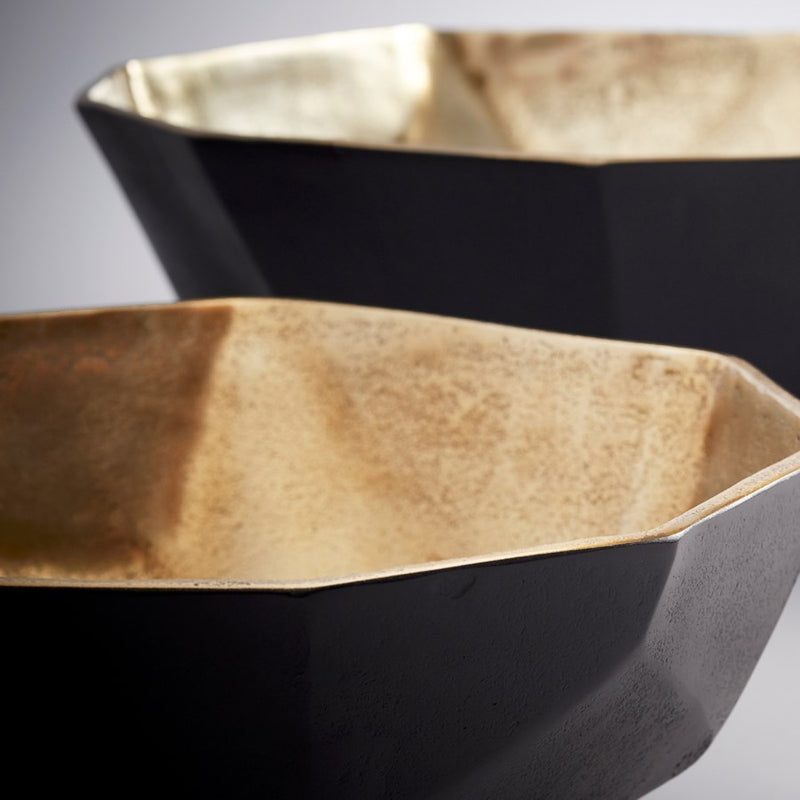 Cyan 10623 Bowl, Matt Black And Gold