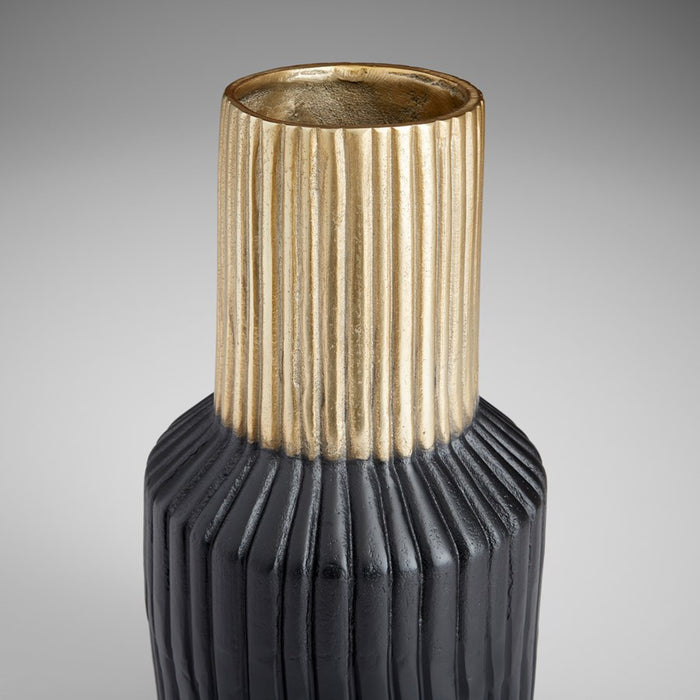 Cyan 10625 Vase, Matt Black And Gold