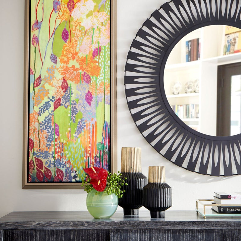 Cyan 10625 Vase, Matt Black And Gold