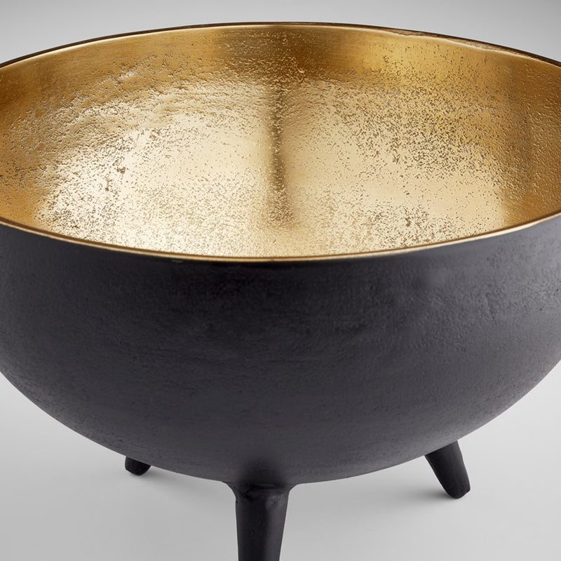 Cyan 10637 Bowl, Matt Black And Gold