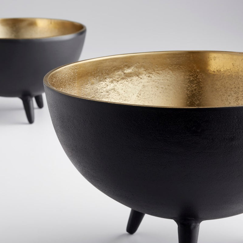 Cyan 10637 Bowl, Matt Black And Gold