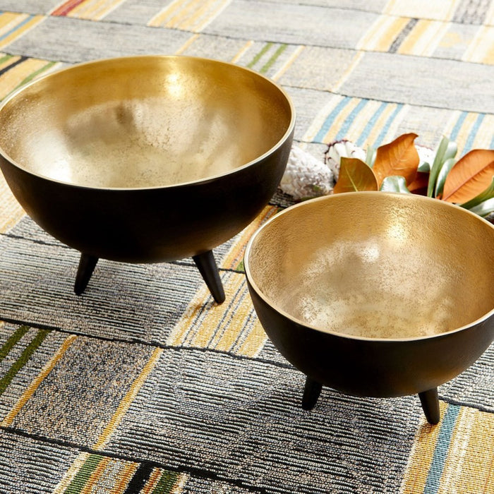 Cyan 10637 Bowl, Matt Black And Gold