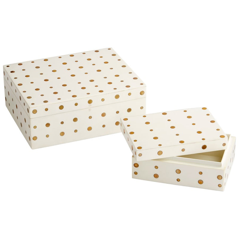 Cyan 10658 Container, White And Brass