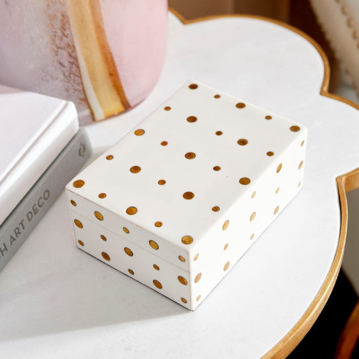 Cyan 10658 Container, White And Brass