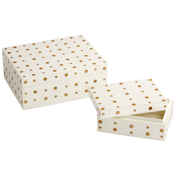 Cyan 10659 Container, White And Brass