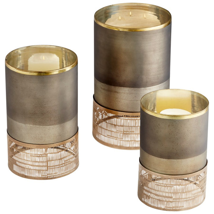 Cyan 10699 Candleholder, Black Onyx And Antique Brass
