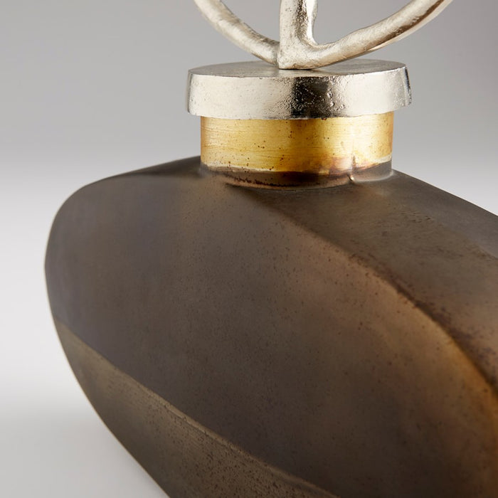 Cyan 10706 Sculpture, Black Onyx And Nickel