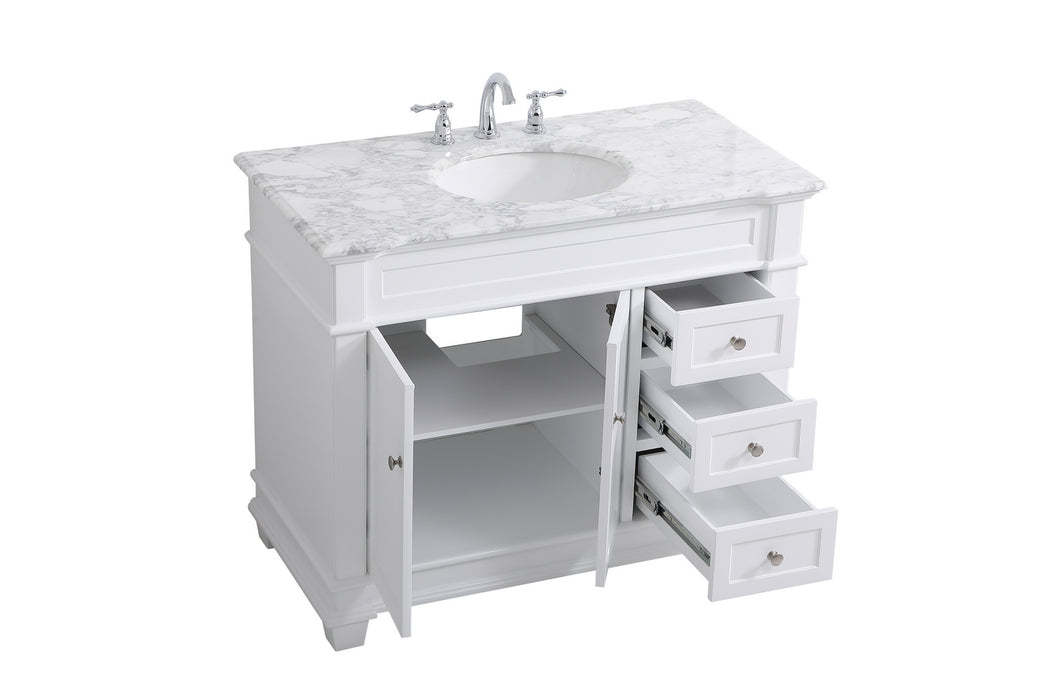 Elegant Lighting VF50042WH Bathroom Vanity Set, White