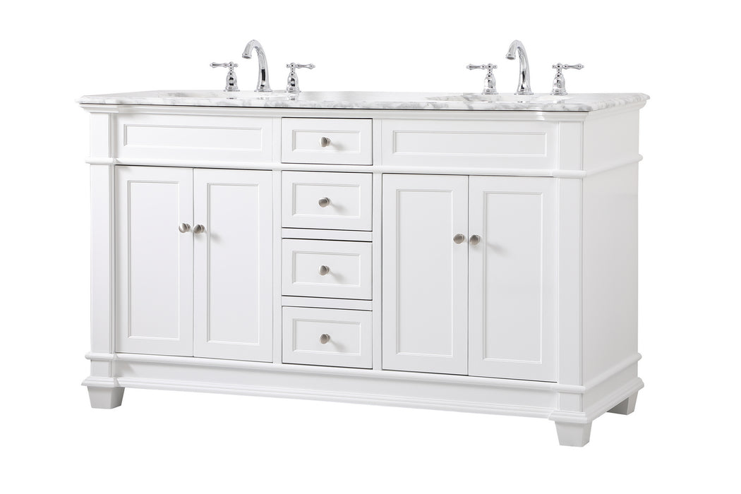 Elegant Lighting VF50060DWH Bathroom Vanity Set, White