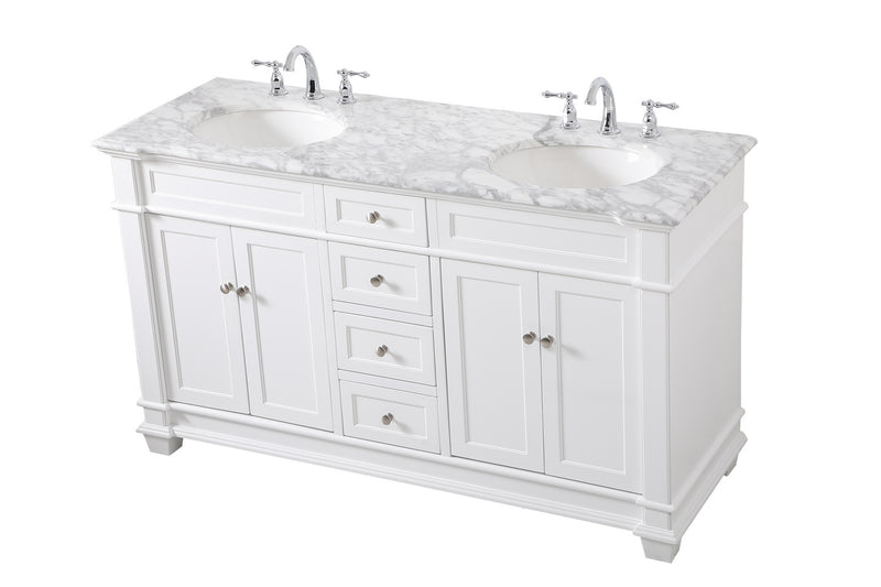 Elegant Lighting VF50060DWH Bathroom Vanity Set, White