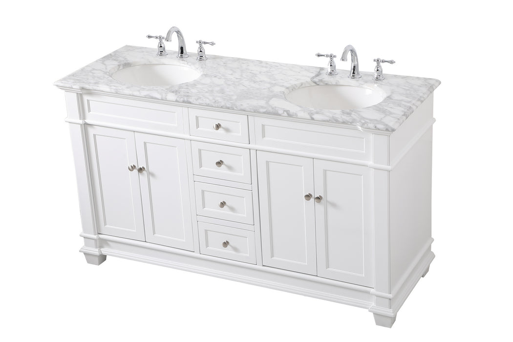 Elegant Lighting VF50060DWH Bathroom Vanity Set, White