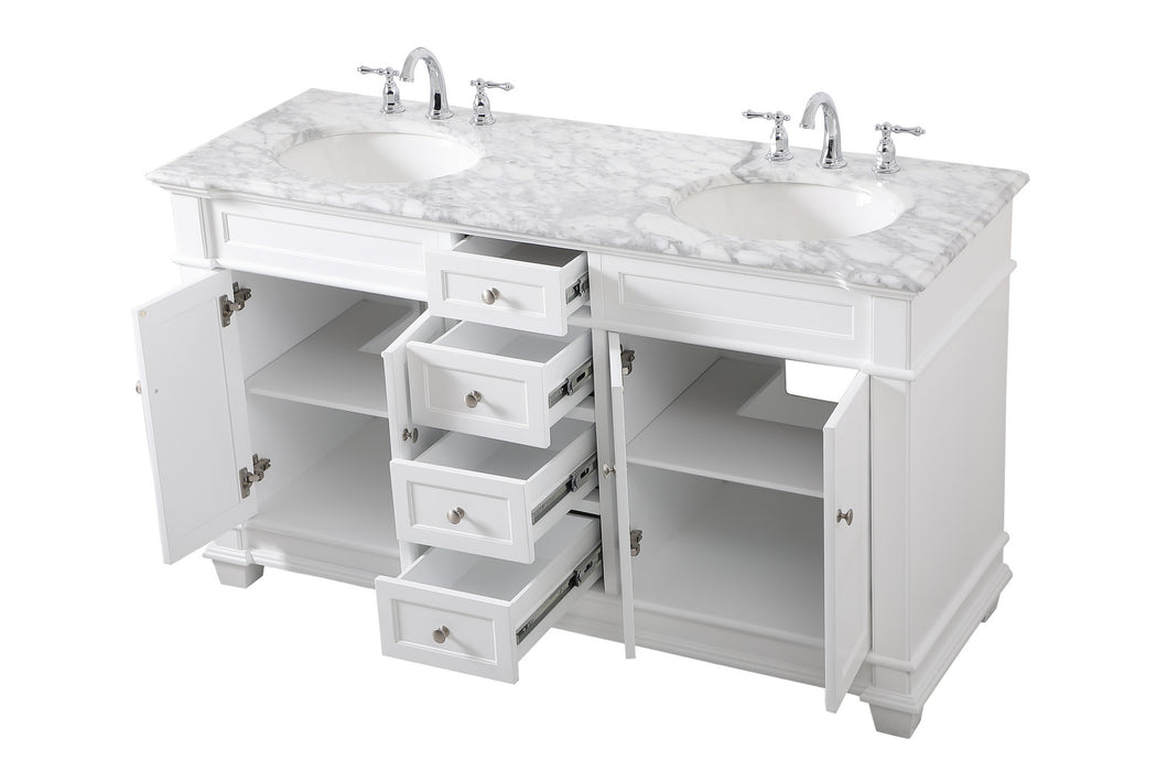 Elegant Lighting VF50060DWH Bathroom Vanity Set, White