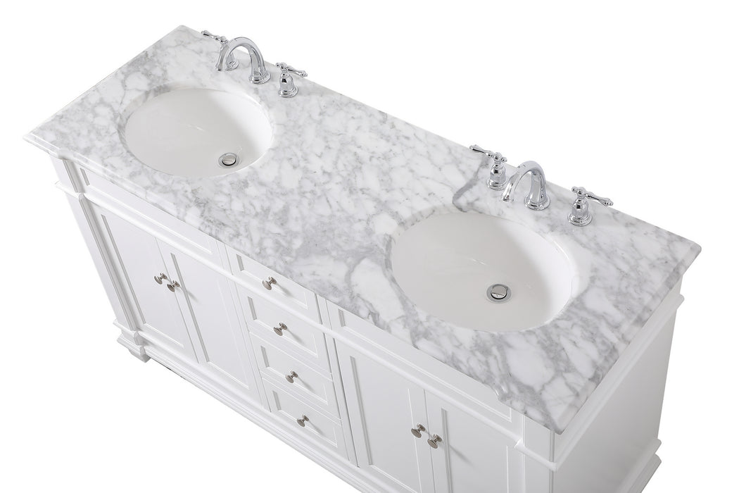 Elegant Lighting VF50060DWH Bathroom Vanity Set, White