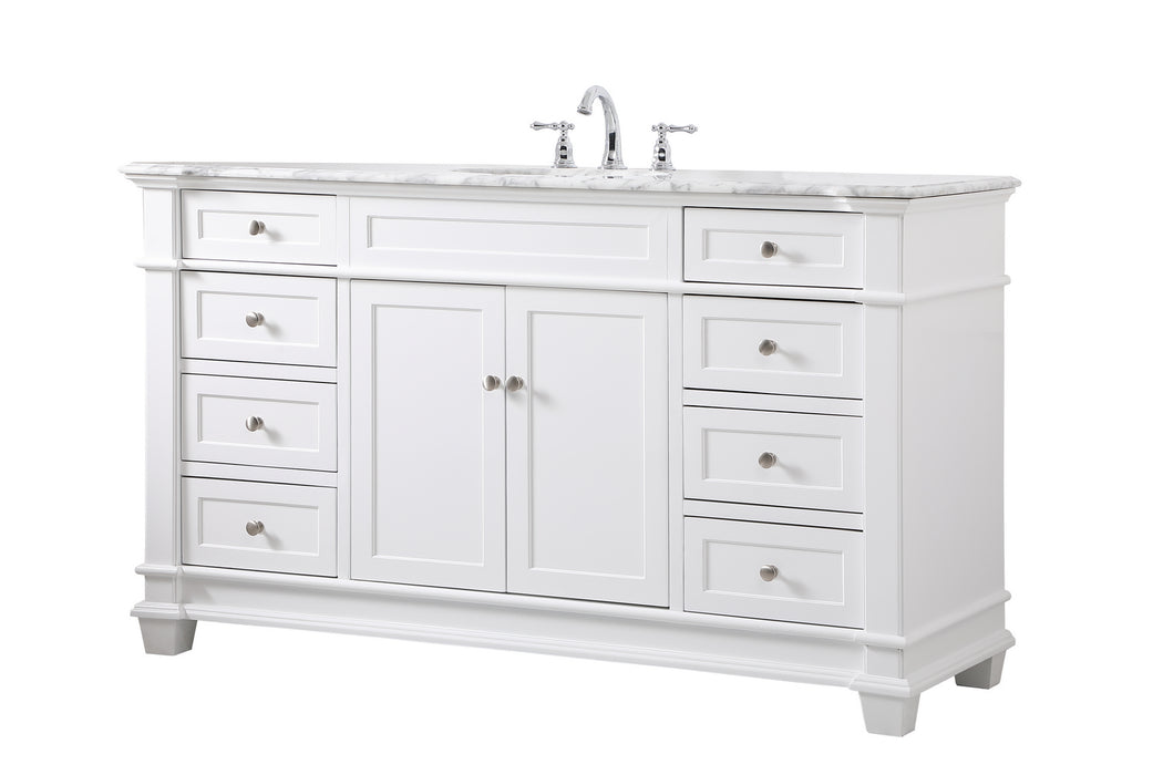 Elegant Lighting VF50060WH Bathroom Vanity Set, White