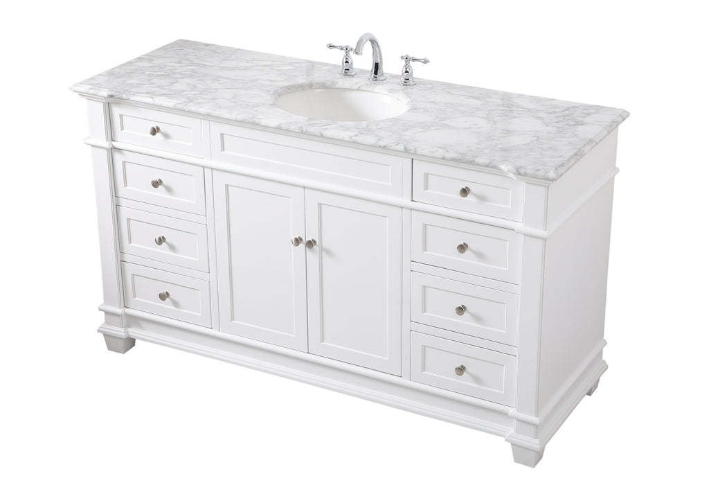 Elegant Lighting VF50060WH Bathroom Vanity Set, White