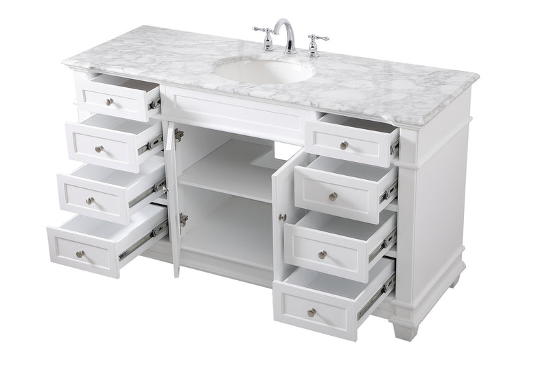Elegant Lighting VF50060WH Bathroom Vanity Set, White