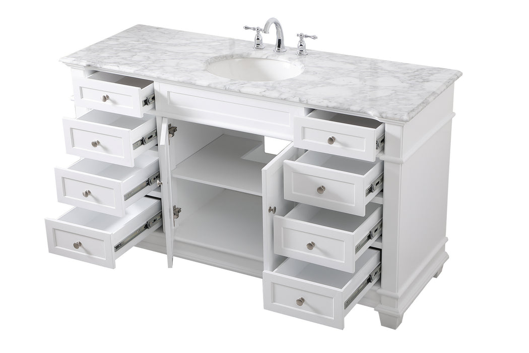 Elegant Lighting VF50060WH Bathroom Vanity Set, White