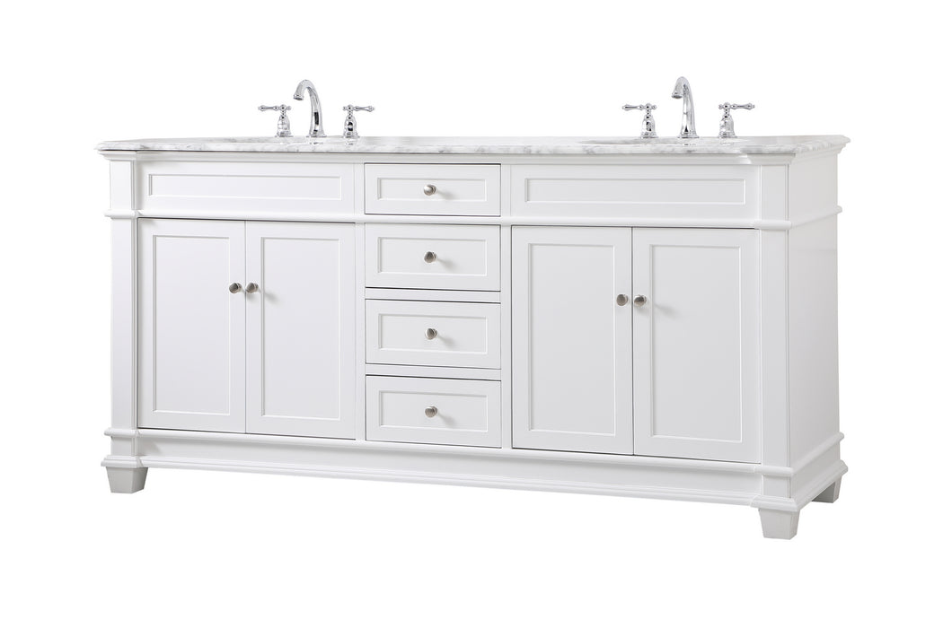Elegant Lighting VF50072DWH Bathroom Vanity Set, White