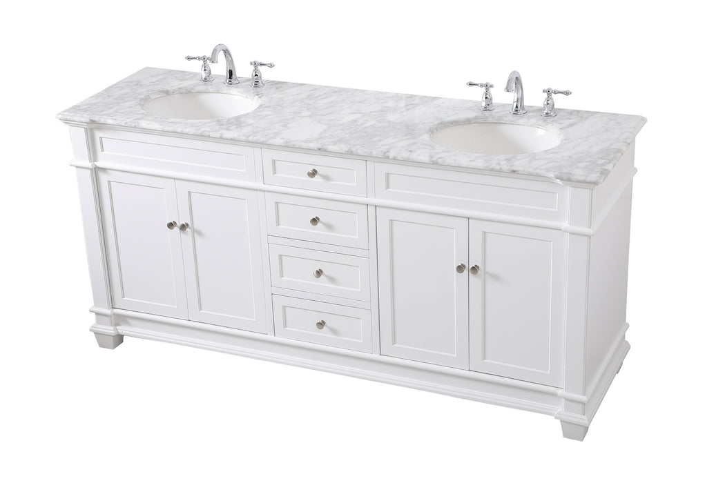 Elegant Lighting VF50072DWH Bathroom Vanity Set, White