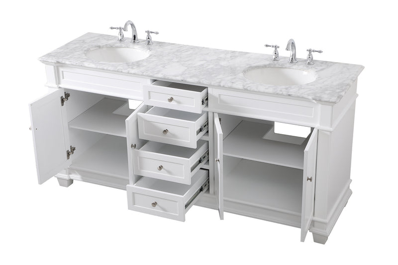 Elegant Lighting VF50072DWH Bathroom Vanity Set, White