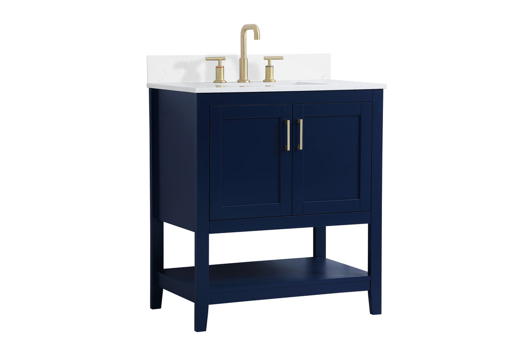 Elegant Lighting VF16030BL-BS Bathroom Vanity Set, Blue